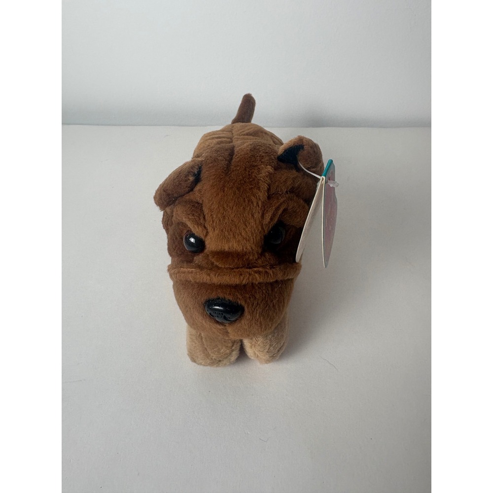 Vintage 1997 Avon Rumply the Sharpei Brown Dog Beanbag Plush with Tags 7"